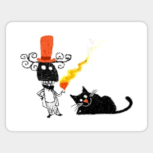 Mr. Heart and cat Sticker